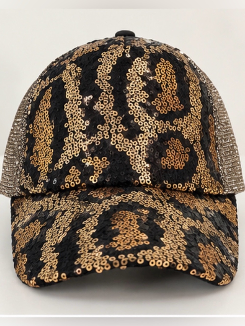 Chic Sequin Leopard Print Snapback Hat